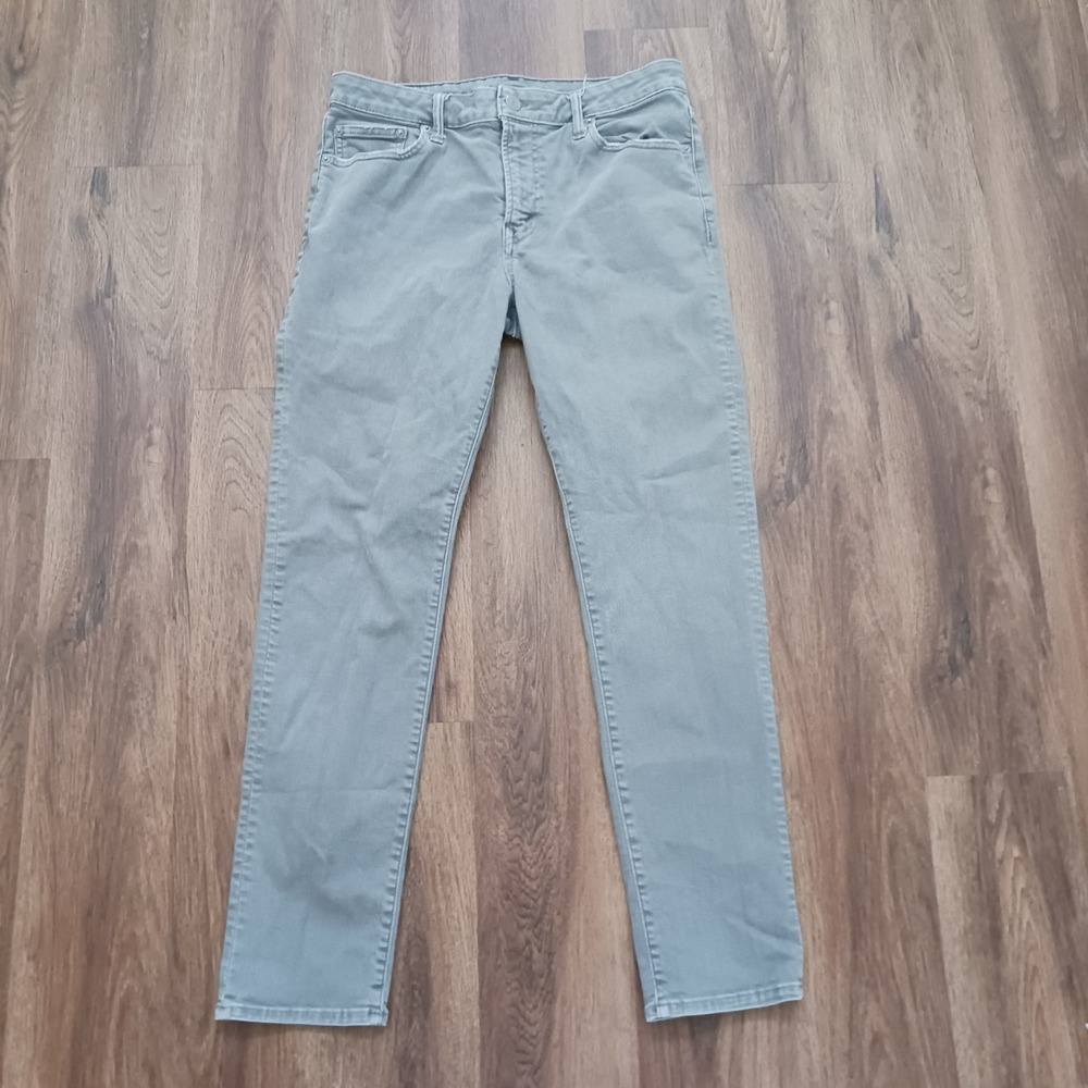 American Eagle Next Level Flex Skinny Jeans Mens 32x30 Gray Green Stretch Denim